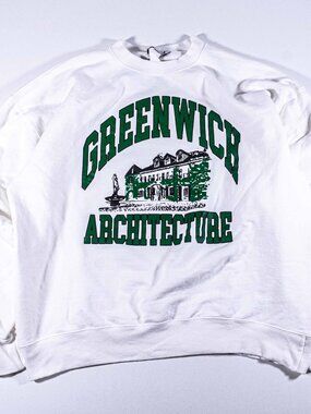FirstPort Greenwich Architecture Sweatshirt Mens Large Crewneck Pullover L